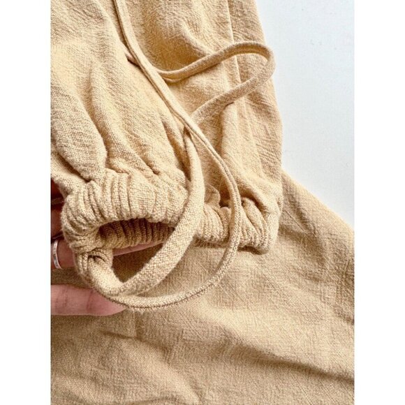 L'ACADEMIE Alora Tan Linen Blend Cut Out w/ Buckle Mini Dress, Size L - Picture 8 of 11